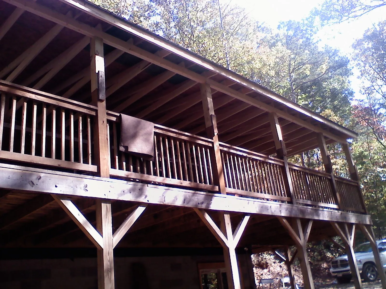 Timber framing under a new elevated porch and deck — Roof Leak Repair in Hillburn by Roofing Brothers